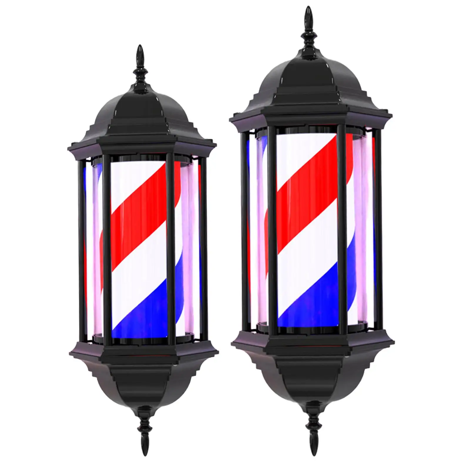 Barber Pole Light Tradizionale Antipioggia Barbershop Luce Rotante Barber Shop Pole Led Lampada Da Parete Per Parrucchiere All'Aperto