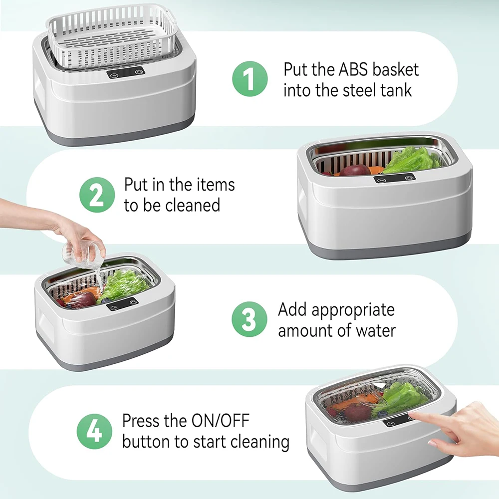 KUNPHY Ultrasonic Machine 2.5 40kHz Jewelry Cleaner Ultrasonic Bath Multifunctional for Mouthguard Razors Dental Parts Cleaning 5
