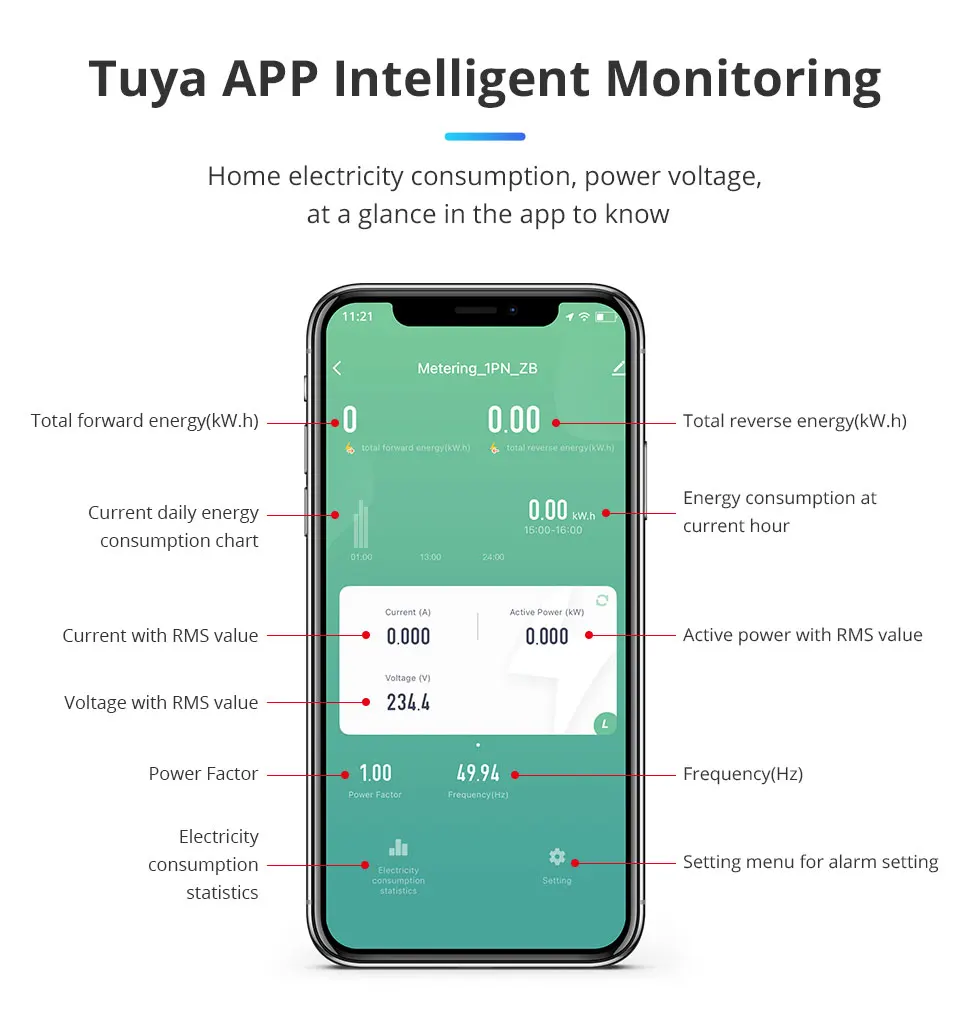 Zigbee WiFi Energy Meter Smart Power Consumption Monitor Work with Tuya Smart Li
