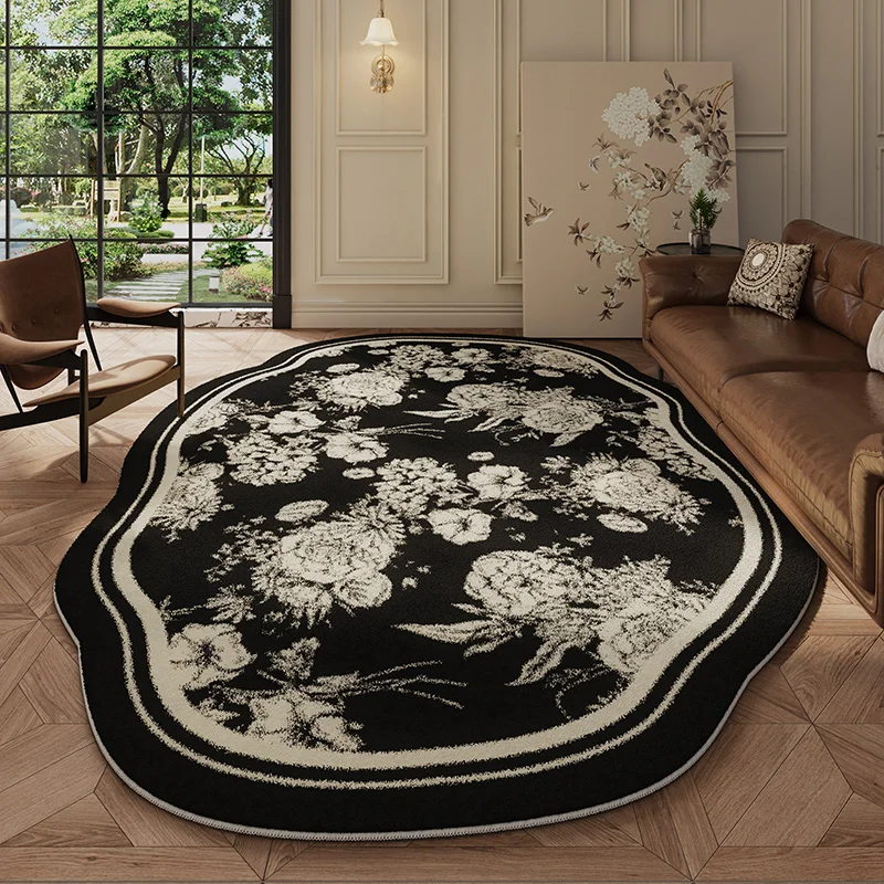 

Thickened Special Shaped French Retro Carpet Living Room Large Area Irregular Carpets Bedroom Bedside Light Luxury High End Rug