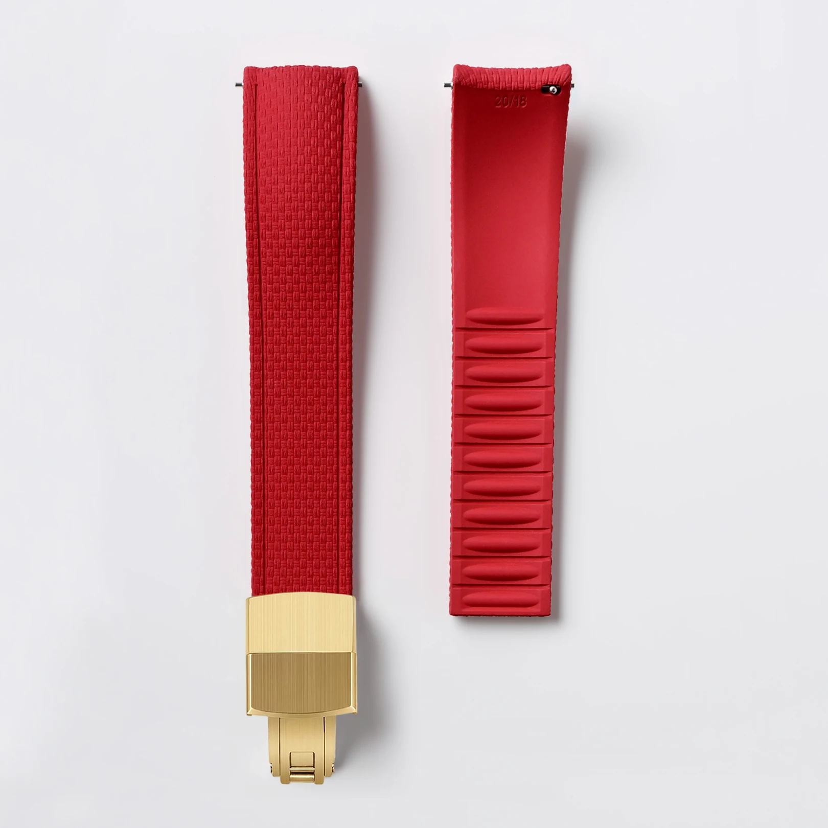 Universal Fluoro Rubber Quick Release Watch Band - Customizable Cut-to-Size Strap