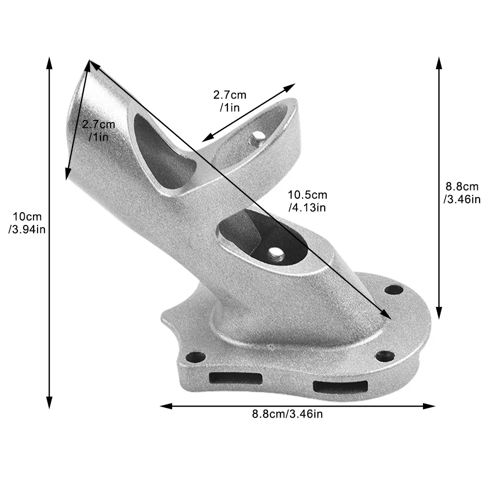 Aluminum Mount Aluminum Alloy Flagpole Base Flag Pole Holder Mounting Bracket Base Three-hole Adjustable Flagpole Holder Flag Pole Attachments