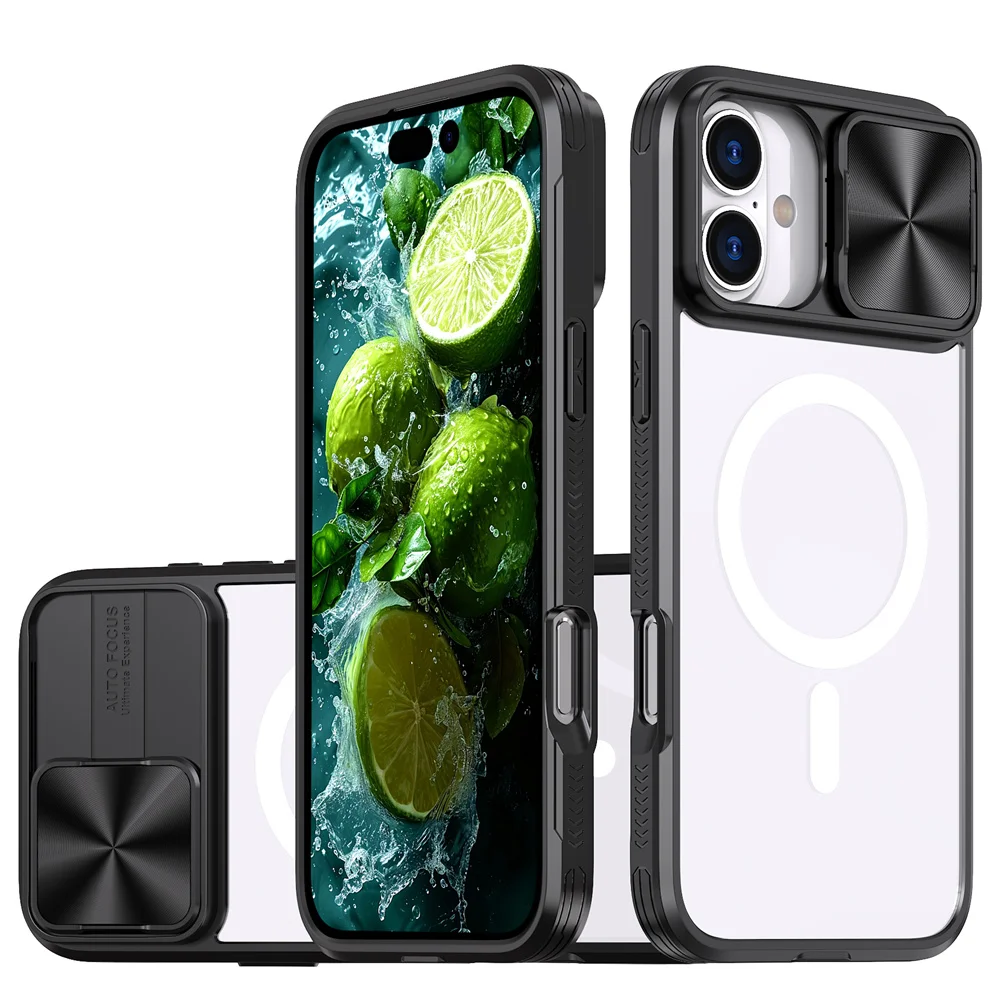 Magnetic Wireless Charging Case with Slide Lens Protection