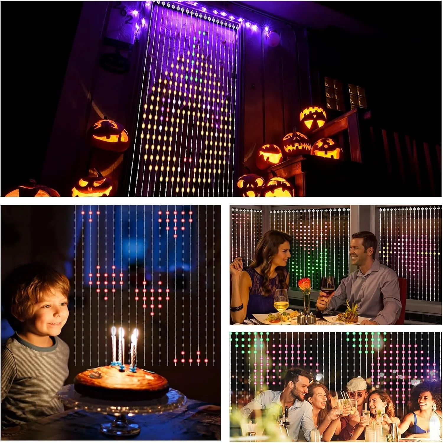 2/3M 400Leds SmartCurtain Lights APP LED DIY and Remote Control Background Wall Bedroom Decoration Light Valentine's Decoration