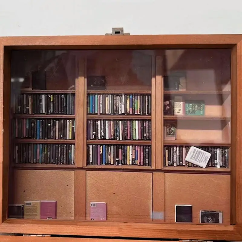 Anti-Anxiety Bookshelf Ornament Wooden Bookshelf Display Cabinet