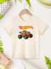 Different Colors Tee T-shirt Short Sleeve Cool Boys Girls Clothes Hot Wheels Printing Round Neck Top T-shirt Children 5