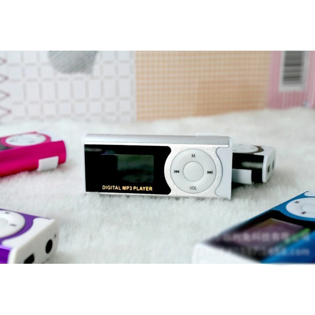 음악 MP3 플레이어 OLED 스크린 디스플레이 충전식 음악 재생 휴대용 장치, 손전등 실버