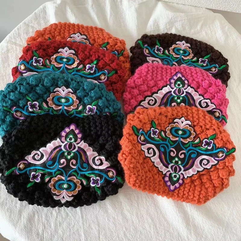 Women Winter Knitted Wool Hair Band High Elastic Wide Brim Lady Warm Headband Cap Warm Headwrap 2