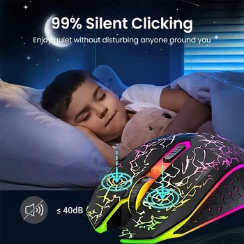Bluetooth 5.2 Mouse RGB 2.4G Wireless Mouse Dual-Mode Gaming Mouse 6 Buttons Silent Mouse For MacBook Tablet Laptops Computer 5