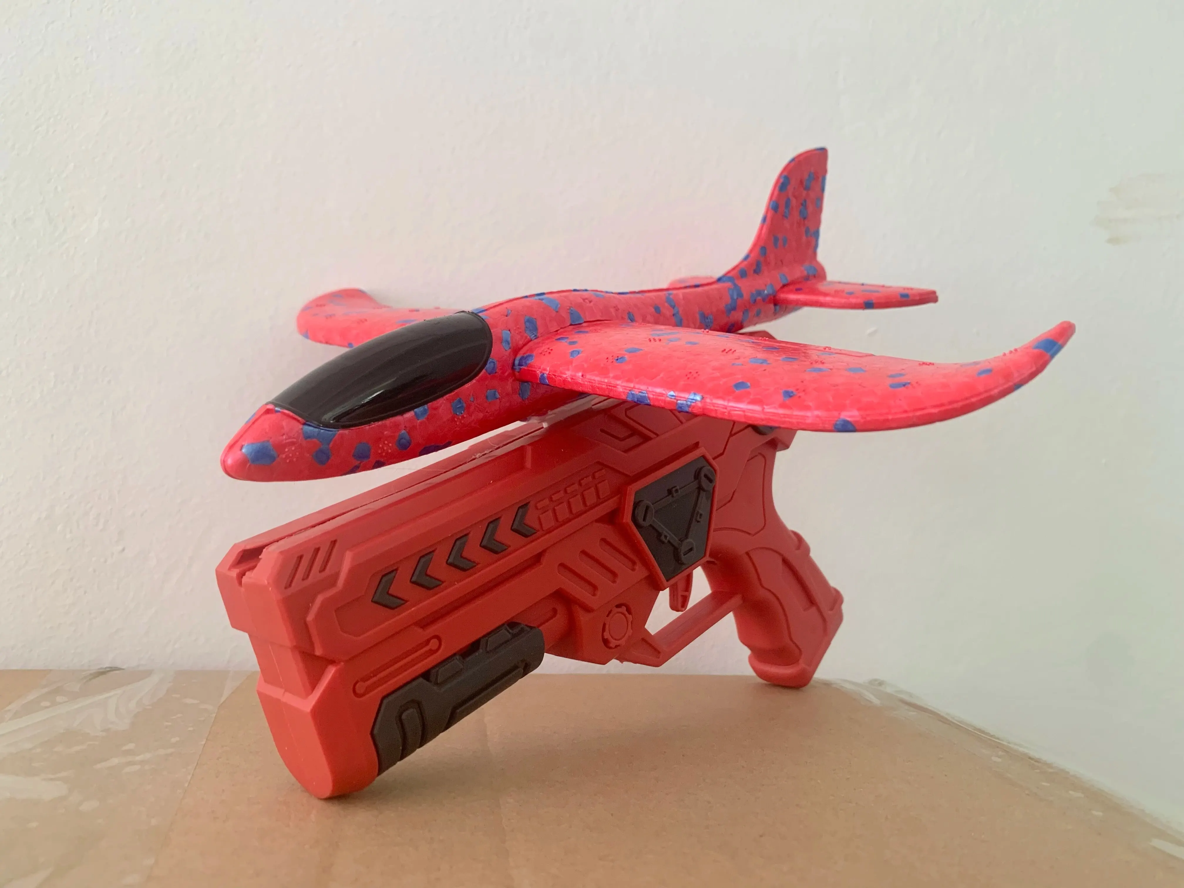 Catapult Foam Plane Gun Fire Outdoor Sports Hand Toss Flying Glider Toy Boys Girls foam plane shooter