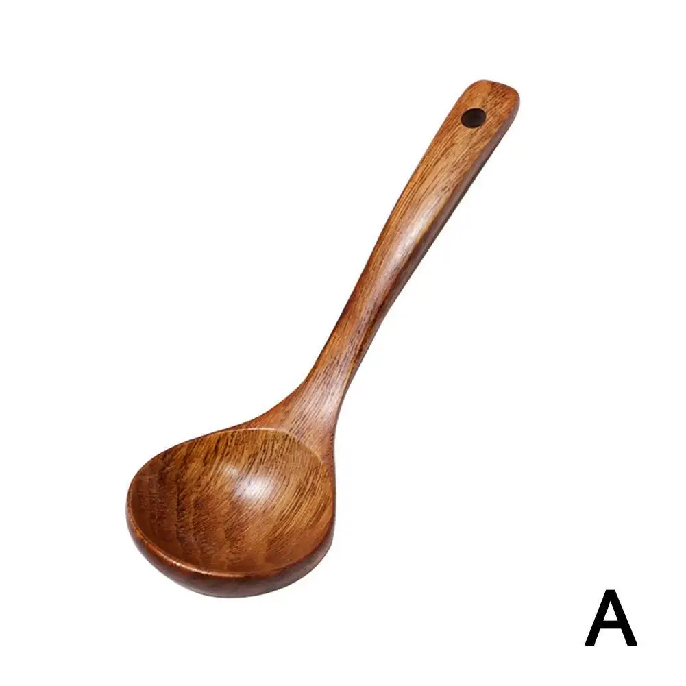 Description Picture 2 of item1Pcs Korean Wooden Soup Spoon Tableware Cooking Tools Long Handle Tea Dessert Coffee Mixing Spoon Natural Kitchen Tools