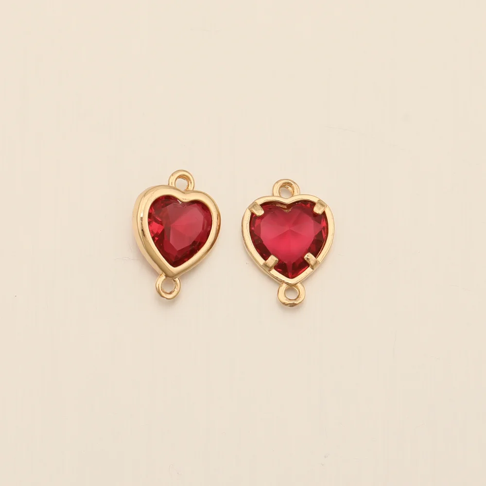 Cordial Design 10*14MM 100Pcs Jewelry Findings & Components/Rhinestone Connectors/CZ Charms/Heart Shape/Hand Made/DIY Making - cordial