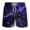 Circuit Board Graphic Shorts Pants Men Summer Hawaii Beach Shorts 3D Printing Electronic Chip Cool Swimsuit Gym Surf Swim Trunks 4