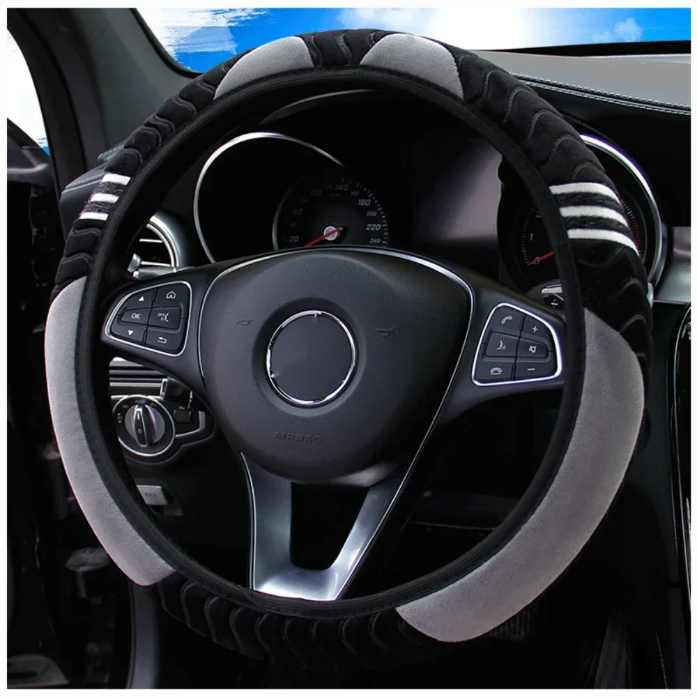 Comfortable Little Monster Plush Steering Wheel Cover Car Accessories Without Inner Ring Steering Wheel Cover for 14.5-15 Inches