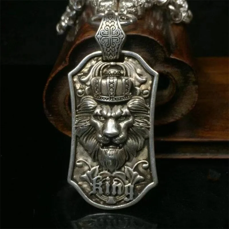 Little Fairy/ Tibetan Silver Hip Hop Cross Flower Lion Necklace Pendant Fashionable Men Women Personalized Jewelry Couple Gift1