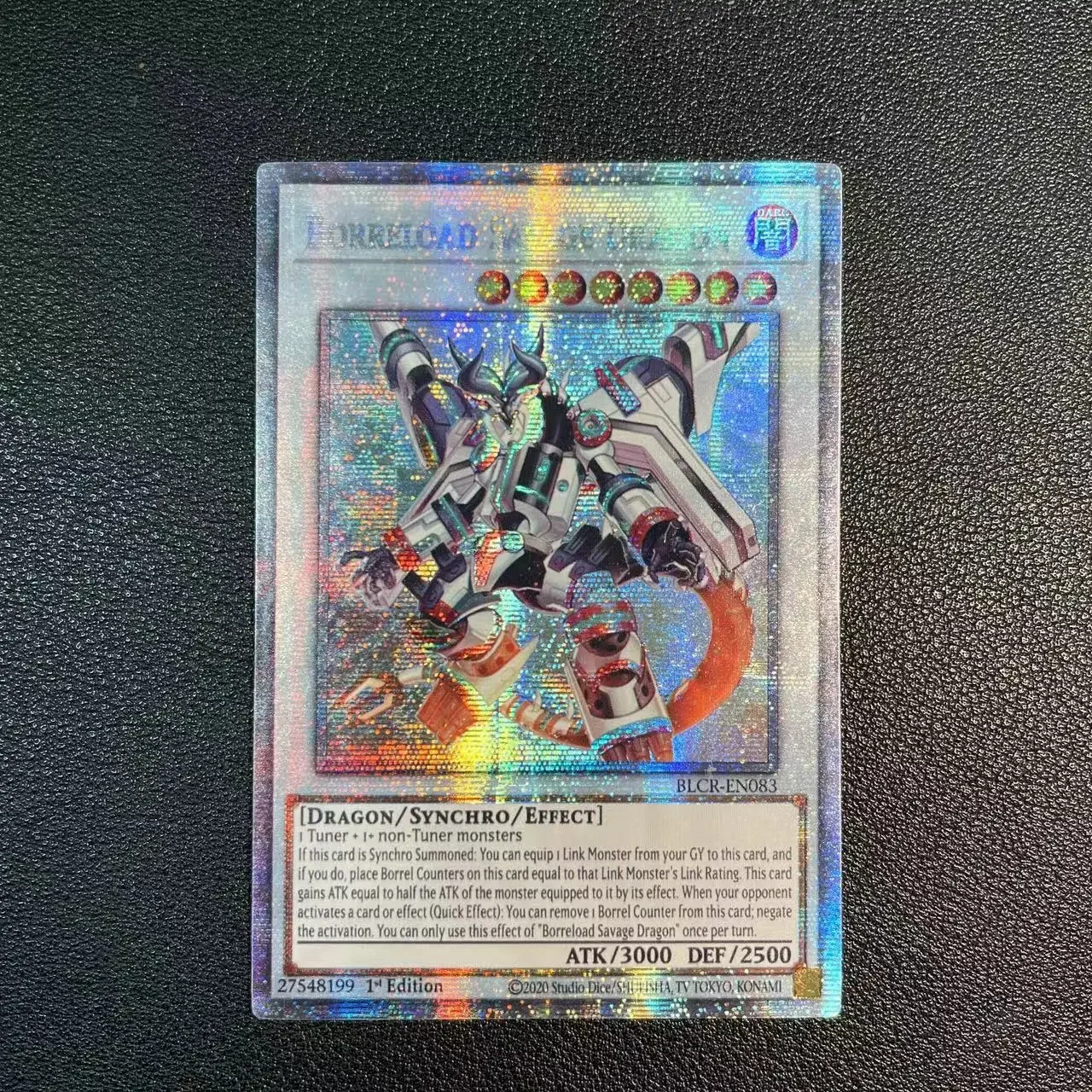 Yu-Gi-Oh PSER BLCR-EN083/Borreload Savage Dragon Children's anime cartoon game card toys gift(Not Original)