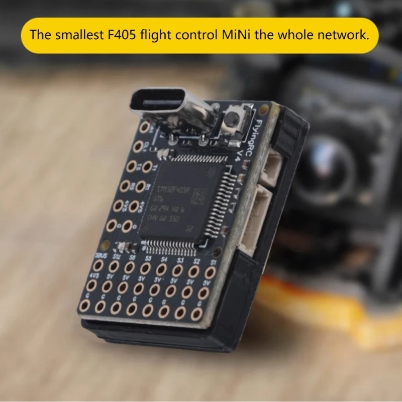 Contrôleur de vol F405 pour micro drones FPV, connecté à un récepteur ELRS, prêt pour ailes fixes.