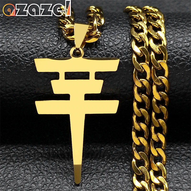 Collana Tokio Hotel in acciaio inossidabile per uomo donna Hip Hop Rock Color oro ciondolo Music Band collane gioielli regali N2655-2S08
