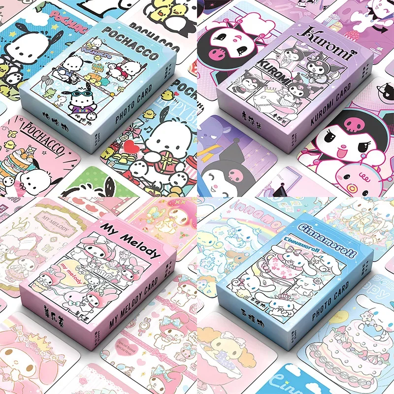 

50 шт. Kawaii My Melody Kuromi аниме карты Sanrio милый мультяшный Коричный музыкальный проигрыватель My Melody милые игрушки подарки для детей