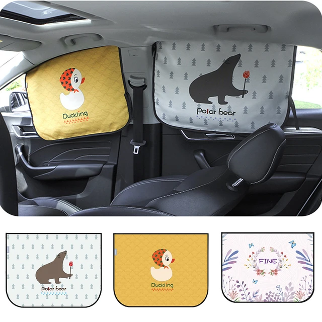 Pare-soleil magnétique universel imprimé cartoon pour fenêtre de voiture,  protection anti UV efficace pour protéger