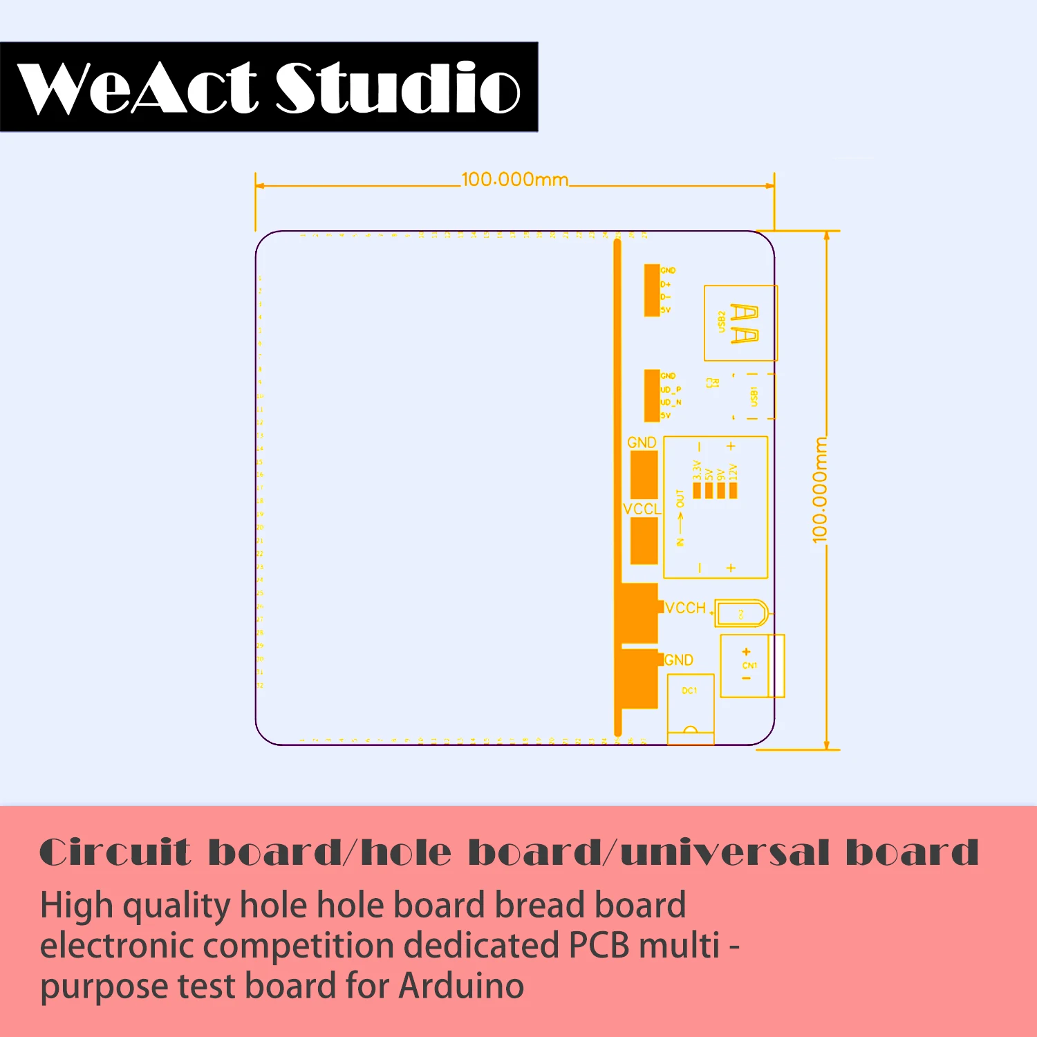Hole Hole Board Bread Board Electronic Competition Dedicated PCB Multi-Purpose Test development board raspberry pi expansion board