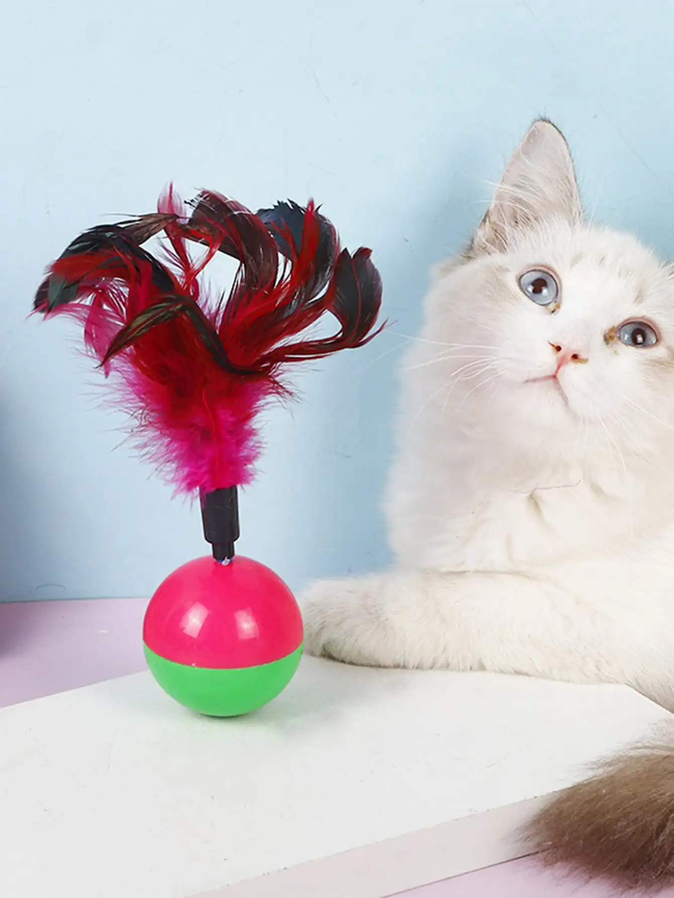 Empire Feather Toy, Cat Toy, Interactive Base, Colorful Feather Toys