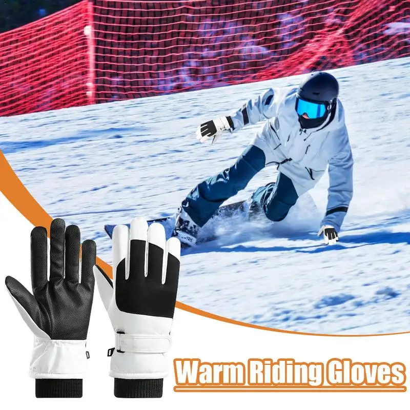 Ski Gloves Women Warm Womens Winter Gloves Touchable Screen Snow Gloves Non-Slip Boys Winter Gloves Snowboarding Gloves For 2