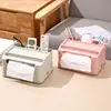 Tissue Box Napkin Holder Remote Control Storage Desk Organizer Office Multifunctional Sundries Container Storage Home 4
