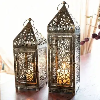 Middle Eastern Vintage Metal Lantern Candle Holder 1