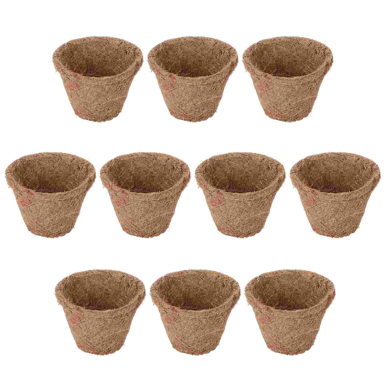 

10 Pcs Coconut Palm Nursery Basin Planter Mats Tray Flowerpot Basket Planting Coir Ornament