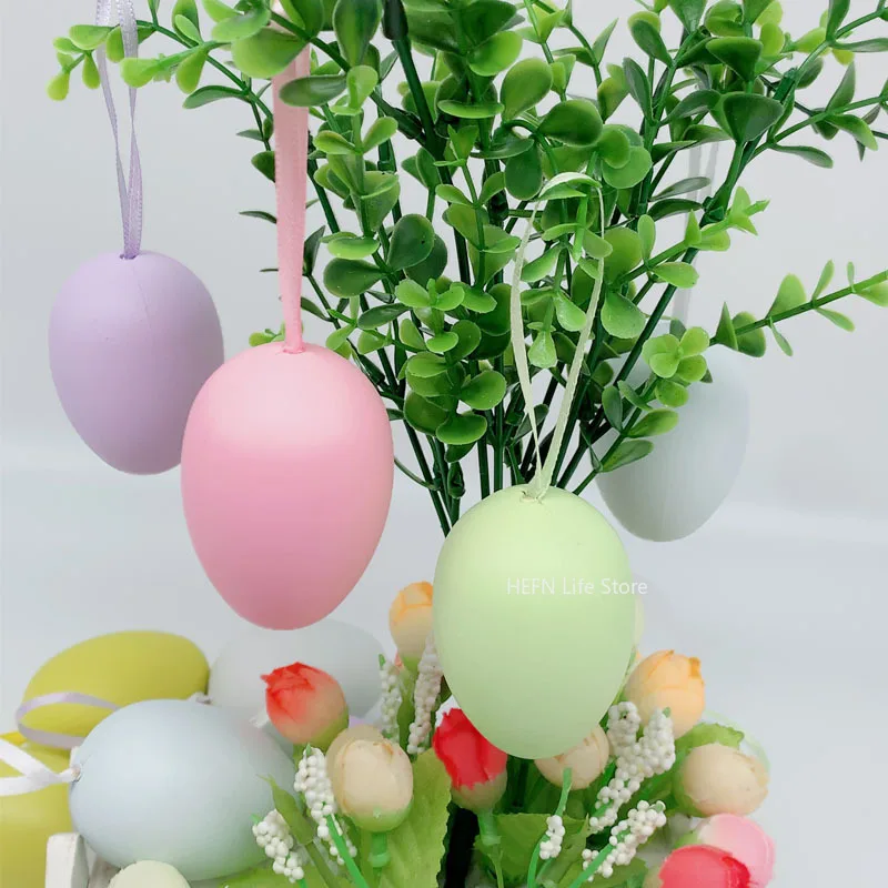 12pcs Easter Egg Cartoon Simulation Plastic Eggshell Children's Toy Gifts for Children 2025 Happy Easter Home Decor