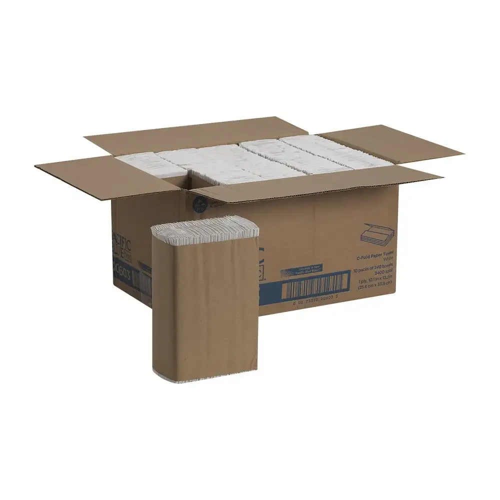 240-Pack Basic C-Fold Paper Towels Affordable Sustainable All-Purpose Hand Towels