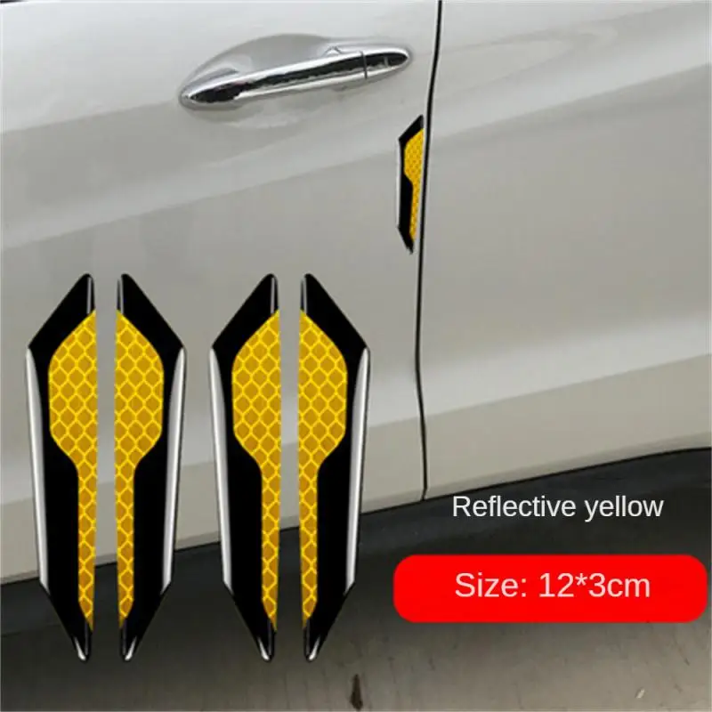 Car Door Anti-collision Strip Body Anti-scratch Strip Reflective Warning Sticker Carbon Fiber Universal Decorative Sticker car stickers car door anti collision strip