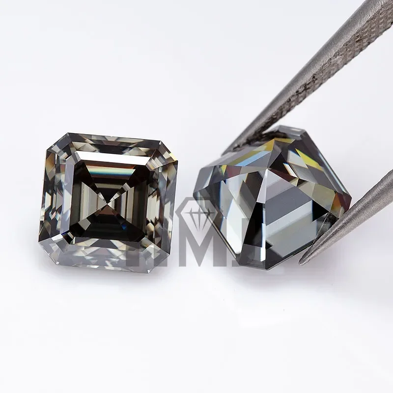 

Moissanite Stone Asscher Cut VVS1 Ｇray Color Loose Lab Grown Diamond with GRA Certificate Gemstones Wholesale