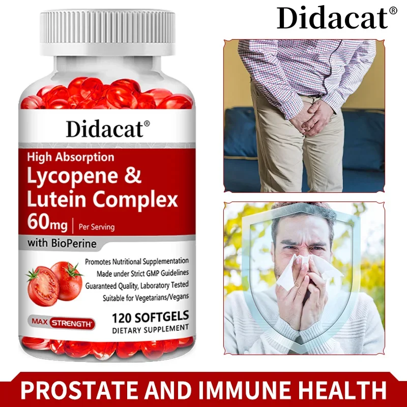 Natural Tomato Benefits Prostate Health, Immune System, Heart Health, Vision Support-Lycopene & Lutein Complex Antioxidant