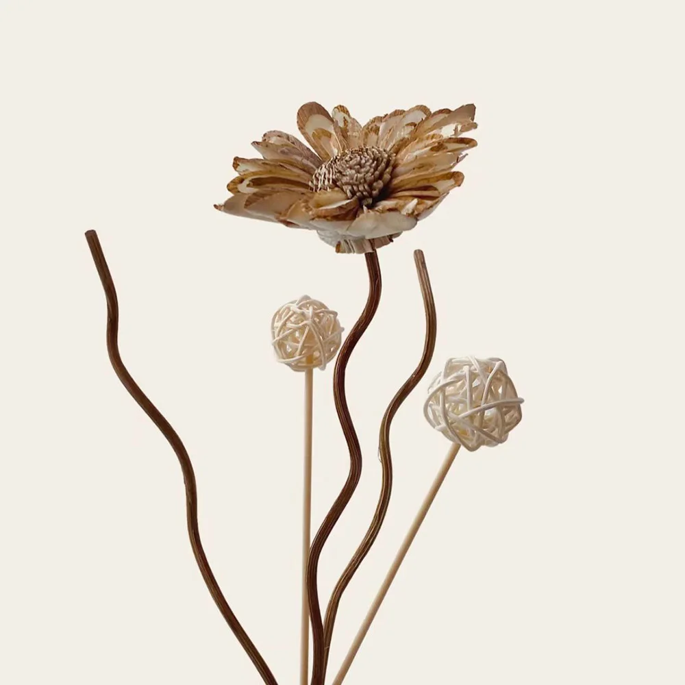 6PCS Daisy Flower Fragrance Stick Fireless Aromatherapy Rattan Sticks Fragrance Diffuser DIY Home Decor