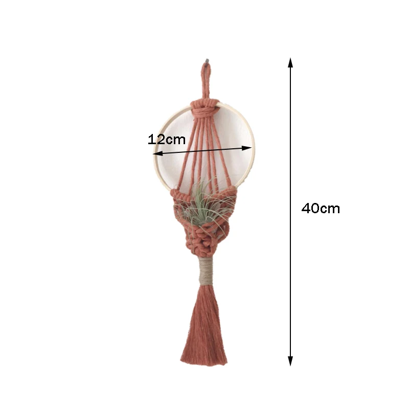 Colorful Macrame Air Plant Holder Boho Wall Hanging Tapestry Pod Hanger Tassel Flower Basket Net Bag Woven Wall Art Home Decor tapestry decorations,wall hanging garland