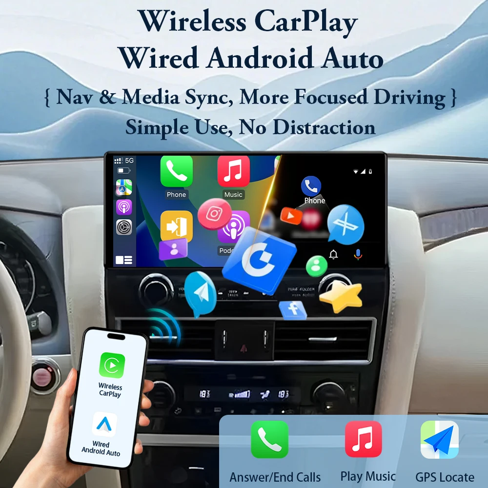 Android 16 Navigazione GPS Carplay per Toyota RAV4 2007 - 2012 DSP Stereo Autoradio Lettore multimediale Accessori Auto WiFi 4G BT - Image 2