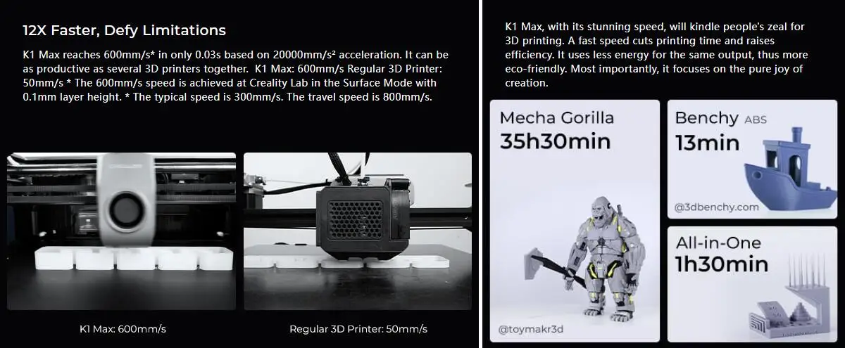 S66cbcc98f316499caa9c053c7c06053ew Creality Official K1 Max drukarka 3D 600 mm/s prędkość drukowania dwubiegowa wytłaczarka z napędem bezpośrednim EU/US/UK wtyczka K1 Max drukarka