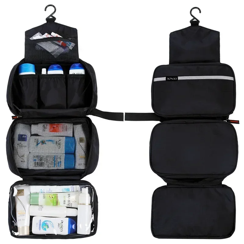 Large Waterproof Hanging Toiletry Bag - Travel Organizer for Men and Women, Foldable Bathroom Kit