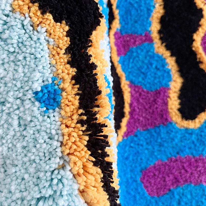 Shaggy Rugs Girl Art Colorful Area Magic Trippy Smiling Tufted Rug Face Tufting Rug Handmade Carpet For Home Decoration