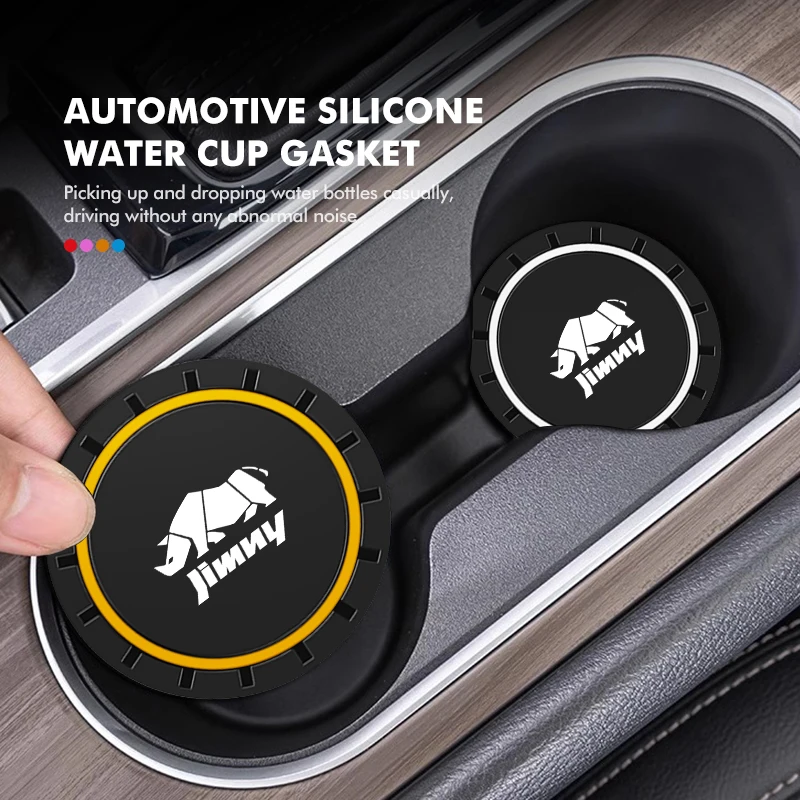 Suzuki Jimny jb23 jb64 jb43 jb74 jb53 jb32 2pcs Car Coaster Water Cup Slots Anti-Slip Waterproof Slot Pad