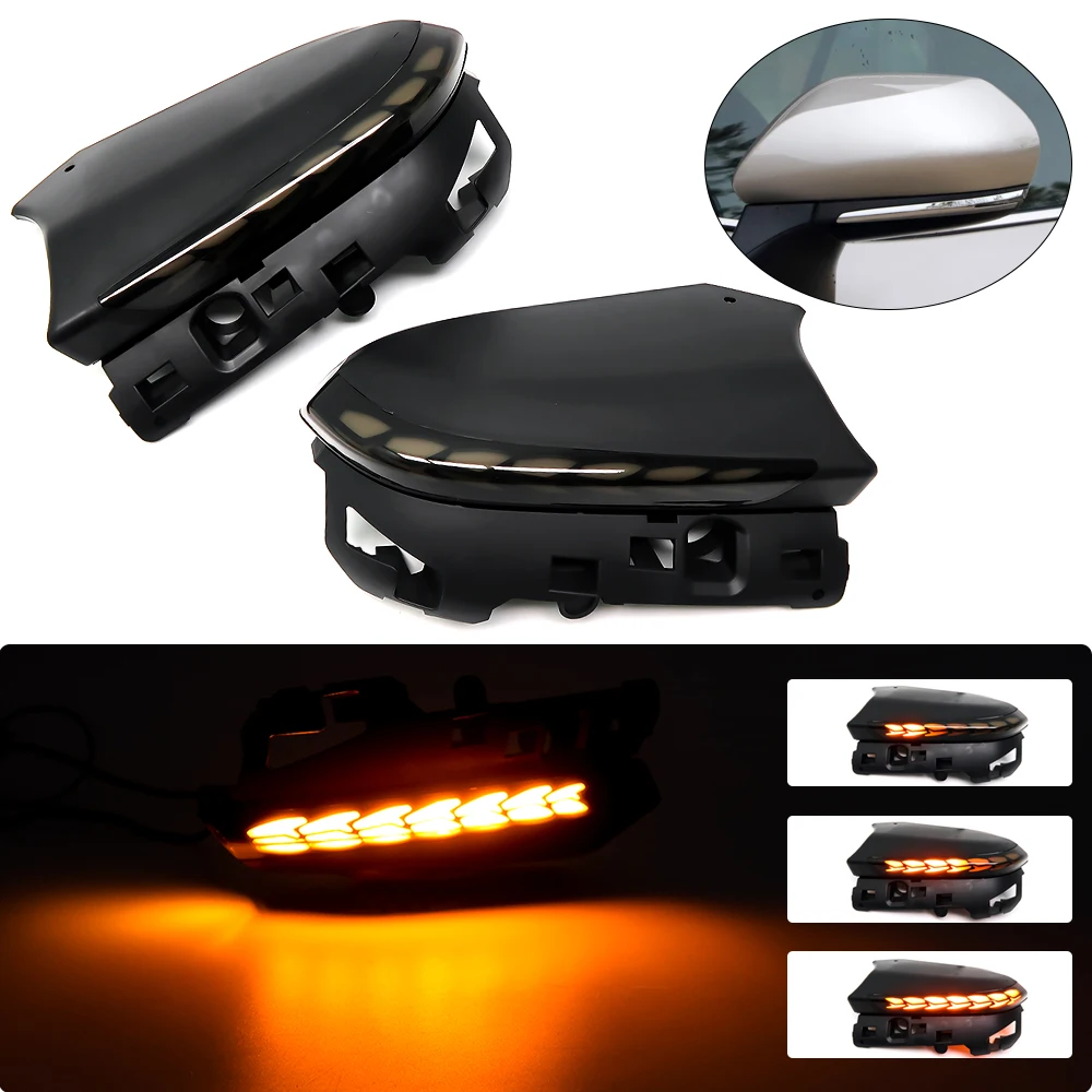 도요타 캠리 XV70 C-HR CHR 프리우스 XW50 PHV 2018-2020 용 2Pcs LED 다이나믹 턴 시그널 램프 표시기 순차 사이드 미러 라이트