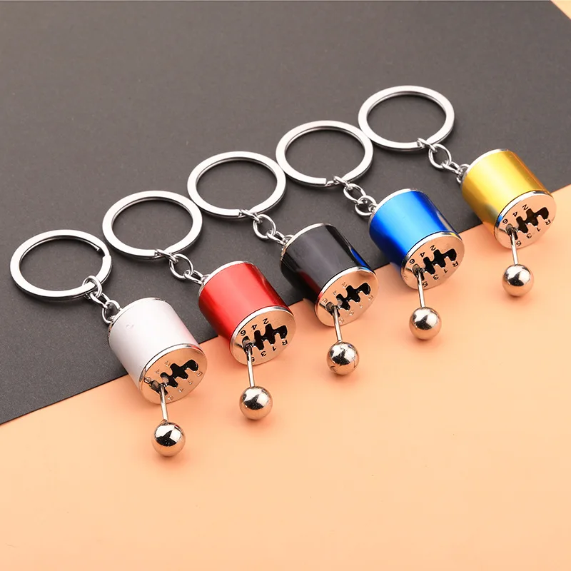 Premium Metal Turbocharger Gear Keychain with Shift Knob Pendant