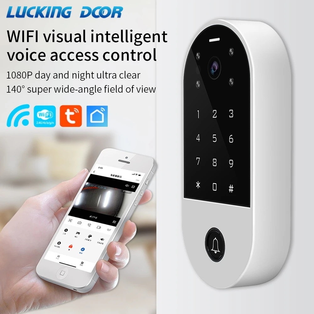 apartment intercom system Video Intercom Access Control System Tuya Smart App& Smartlife APP WIFI Door Peep Camera Intercom For Home Door Remotely Control aiphone intercom system