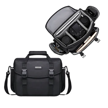 Borsa per fotocamera DSLR Borsa a tracolla in poliestere Custodia per fotocamera per Canon Nikon Sony Borsa per obiettivo Borsa per foto fotografica impermeabile