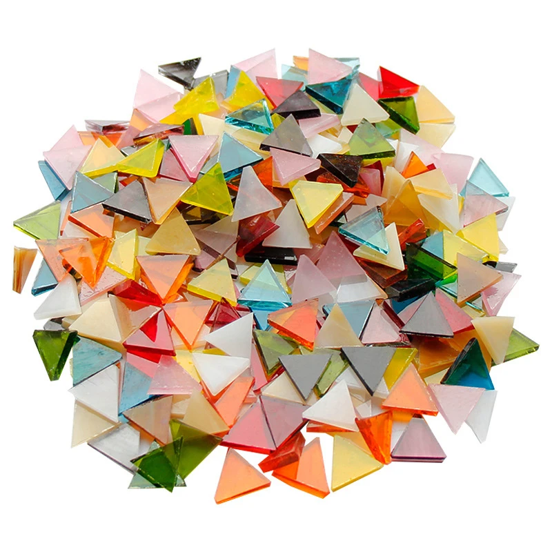 50pcs Mixed Color Mosaic Tiles Shine Stained Glass Bulk Assorted Shapes  Glitter Crystal for DIY Art Crafts Home Decoration