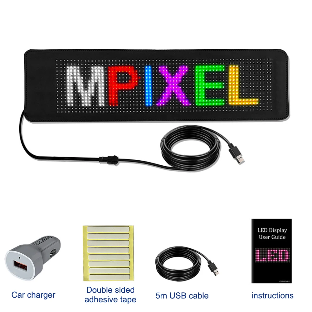 LED Matrix Pixel Panel, Scrollen Helle Werbung LED Zeichen, flexible USB 5V  LED Auto Zeichen Bluetooth App Control Für Auto, Shop