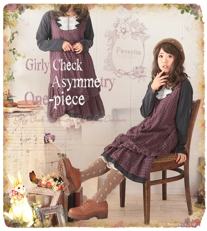 

Весенне-осенний женский костюм из двух предметов, клетчатое платье в горошек, свободное асимметричное платье в стиле девушки Мори, милые платья с длинными рукавами A109