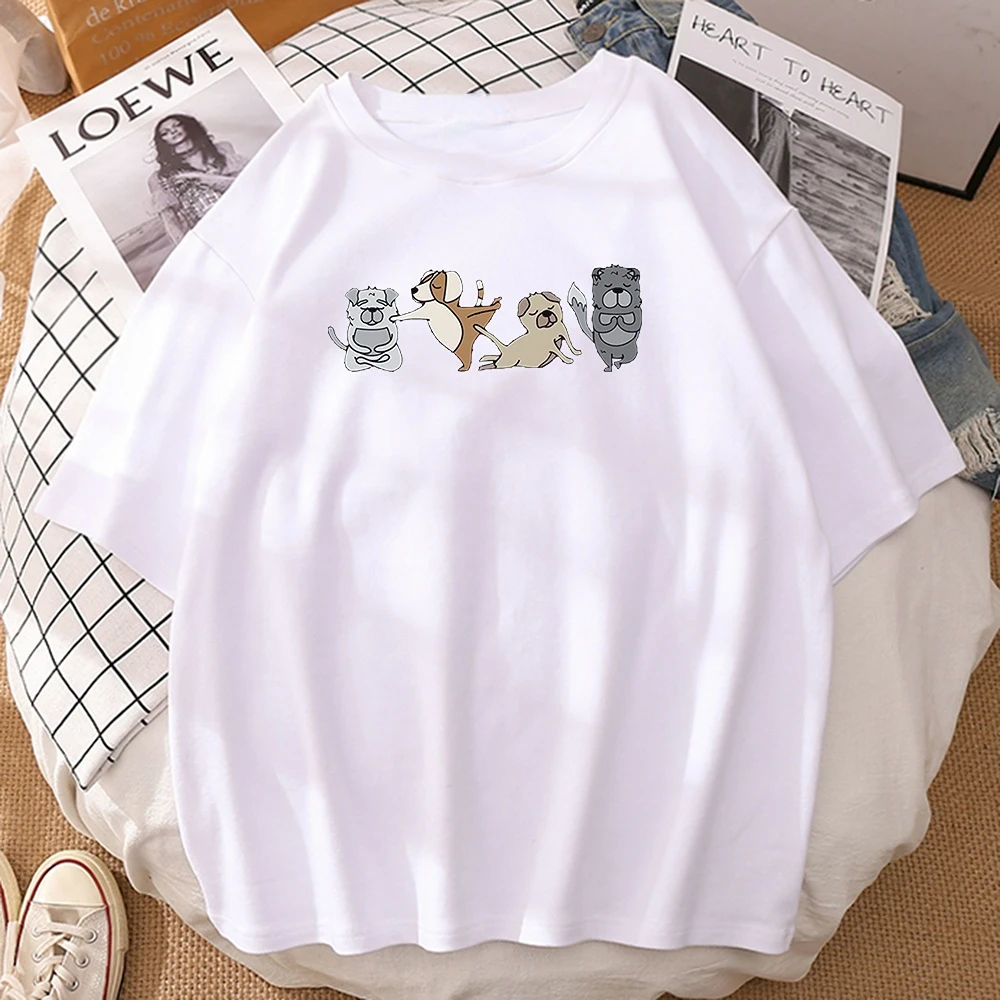 

Cute Women Breathable T-shirt A Group Of Dancing Dogs Casual O Neck Short Sleeve Tshirt Fashion Summer Spring Creativity Tops